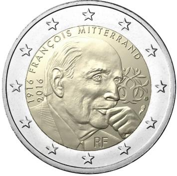 Frankrijk 2 euro 2016 Mittterrand UNC